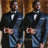 high quality gentleman men slim casual blazck jacquard suit blazer large size brands mens business casual blazer jacket for men