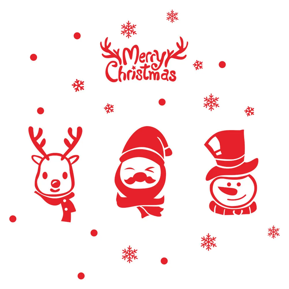 Рождественское настенное искусство съемное украшение окна двери настенная