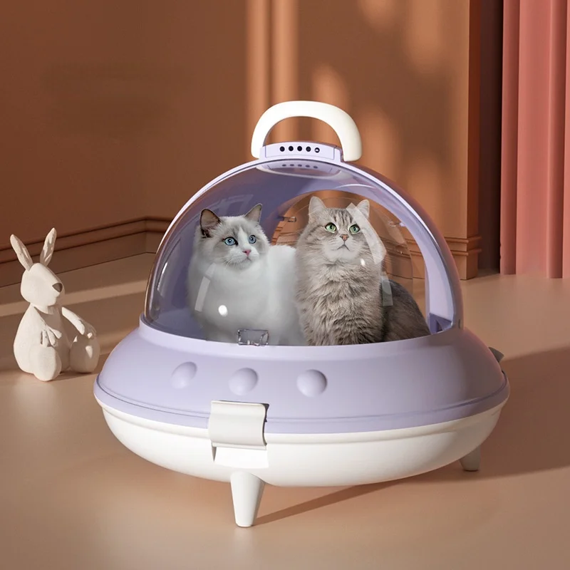 

Large Pet Cat Litter Box Deodorant Toilet House Training Kit Easy Clean Fully Enclosed Pet Toilet Anti-splash UFO Model Gatos B