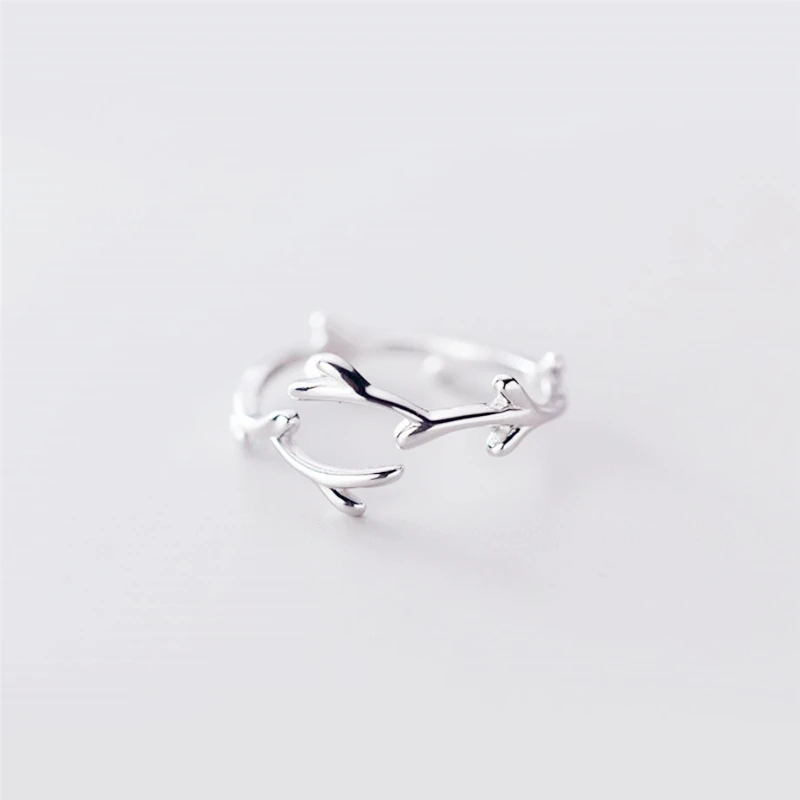 

Sole Memory Cool Fresh Literary Twig Simple Cute 925 Sterling Silver Female Resizable Opening Rings SRI433