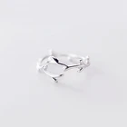 Простые милые серебряные женские открытые кольца с изменяемым размером и памятью стельки SRI433