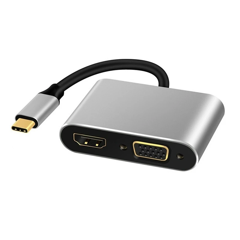 4в1 Тип C к HDMI 4K адаптер 1080P VGA o видео конвертер PD 87 Вт Быстрое зарядное устройство