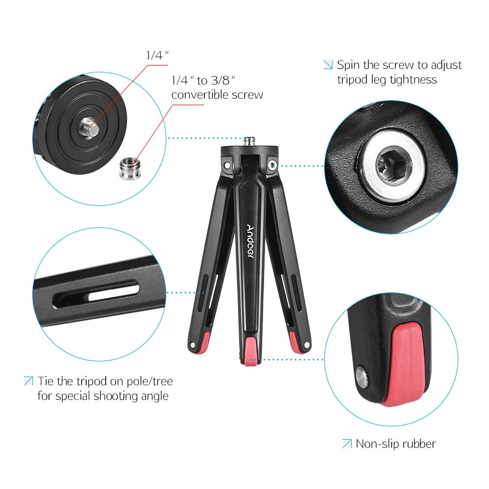 Ручной мини штатив Andoer для путешествий Настольный камеры подставка держатель Canon