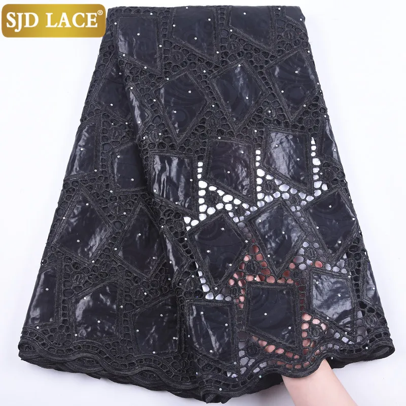 

SJD LACE 2020 Bazin Riche Lace Fabric High Quality African Lace Fabric With Stones Hot Sale Laces For Wedding Party Dress A1891