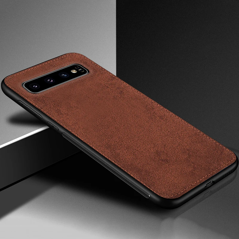 IIOZO Магнитный тканевый чехол для samsung Galaxy S8 S9 S10 Plus Note 8 Note 9 ультратонкий тканевый Мягкий силиконовый чехол s - Цвет: brown