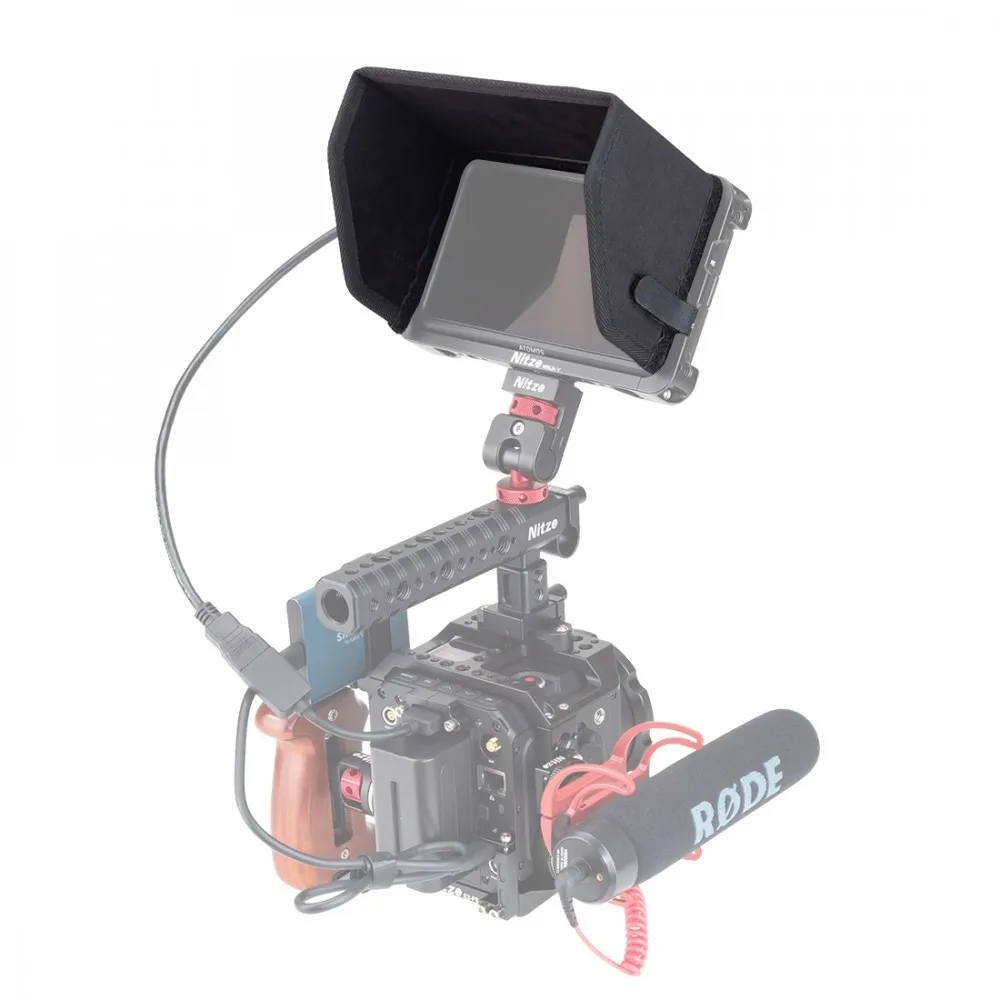 NITZE MONITOR CAGE SUNHOOD-LS5-B Nylon для Ninja V + Shinobi SmallHD Focus BM5 LH5H LH5P F6 Plus F5 Pro Monitor Cage - купить по