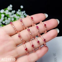 kjjeaxcmy boutique jewelry 925 sterling silver inlaid natural ruby gemstone female ring support detection trendy cute