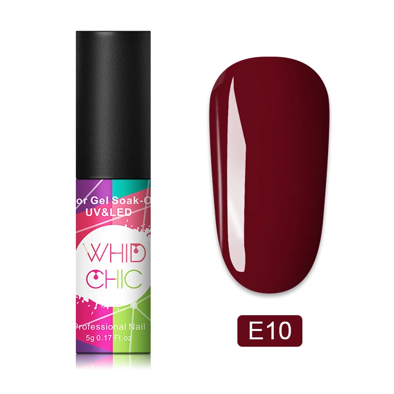 E10 WHID CHIC 1 бутылка 5 мл Блестящий цветной Гель-лак для ногтей Блестящие Блестки долговечный впитывающий УФ-гель для ногтей для самостоятельного дизайна ногтей - Цвет: E10