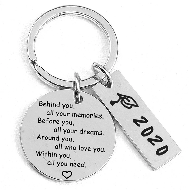 

2019/2020 Keychain Stainless Steel Inspirational Positive Energy Graduation Gift Keychain Graduation Ceremony Gift Keychain