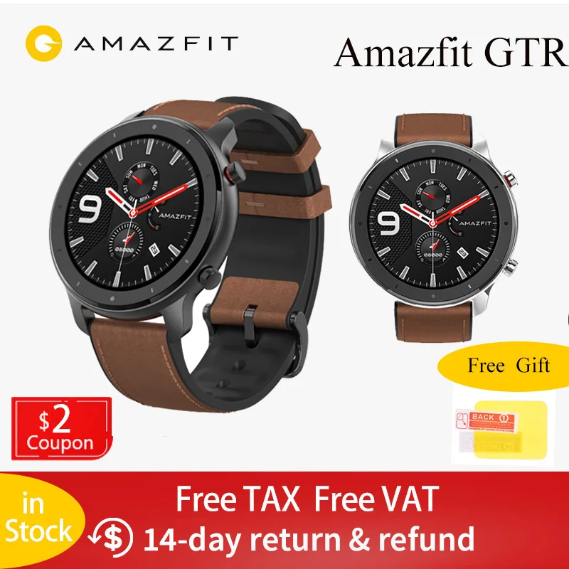 Глобальная версия Amazfit GTR 47 мм умные часы 5ATM водонепроницаемые 24 дневная батарея