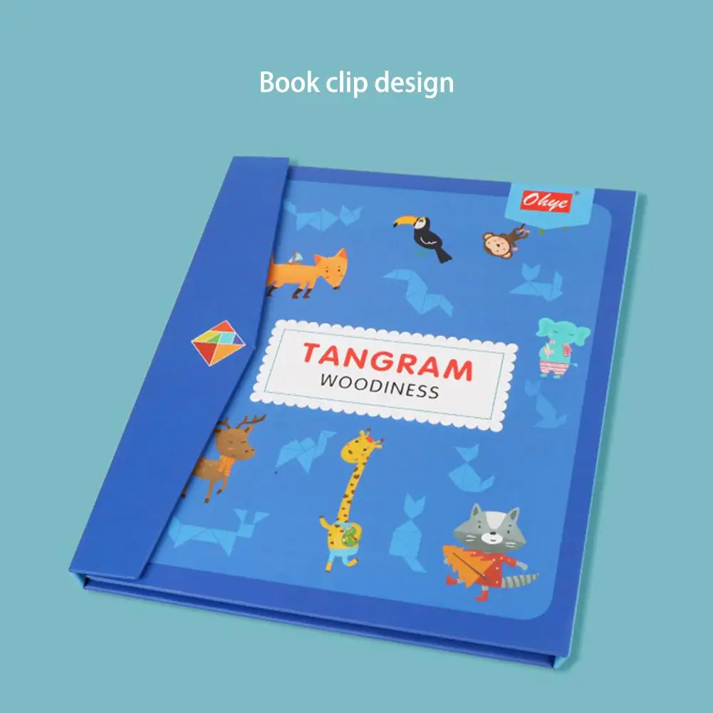 

Magnetic Wooden 3D Jigsaw Puzzle Tangram Book Kids Montessori Educational Toys Children Learning Intelligent DIY Board Game