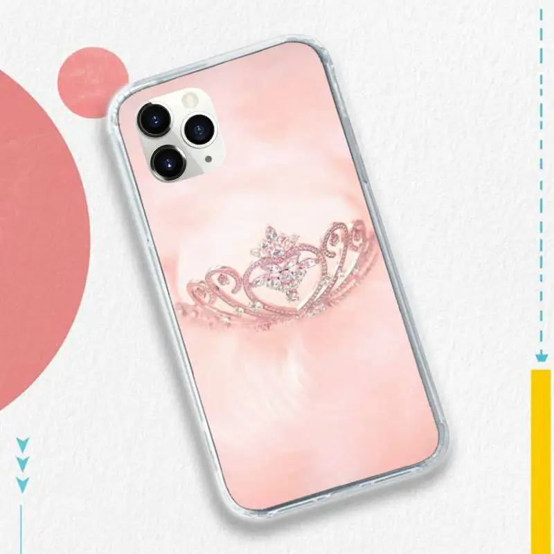 

Rose Pink Princess Queen Phone Case Transparent soft For iphone 5 5s 5c se 6 6s 7 8 11 12 plus mini x xs xr pro max
