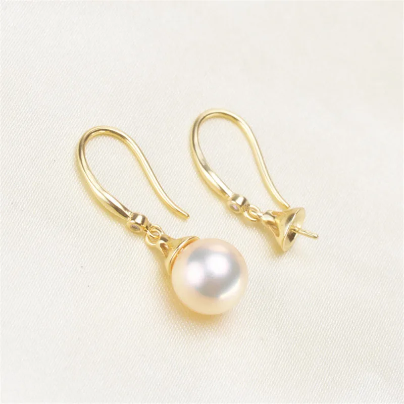 

Trendy Pearl Earrings Accessories 925 Silver Plating Earrings Findings Dangle Earring Jewelry Parts Fittings Mountings DIY Gift