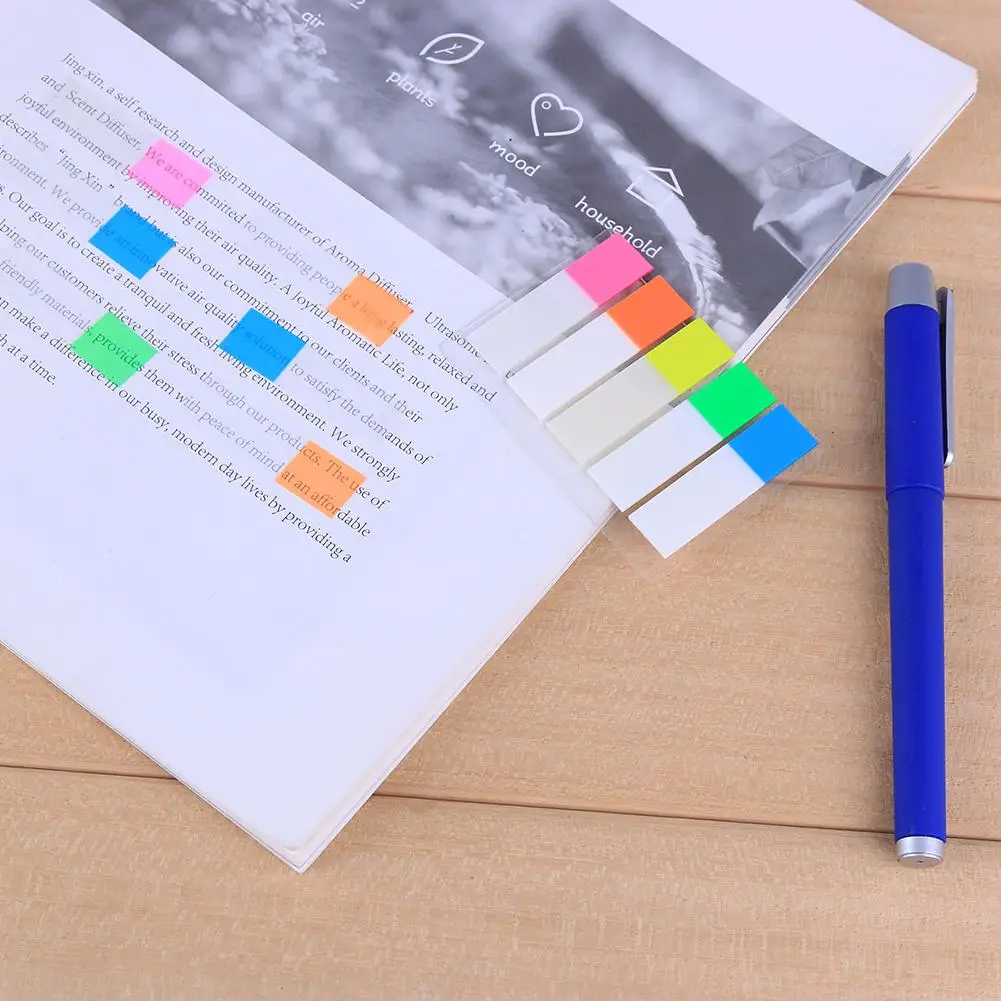 

100pcs Planner Sticker Transparent Instructions Index Mark Sticker Convenient Memo Pads Student Office Accessories