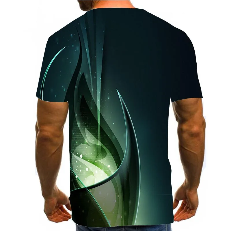 

Men Graphic T Shirts Round Neck 3D Print Short Sleeve Daily Tops Green Tees