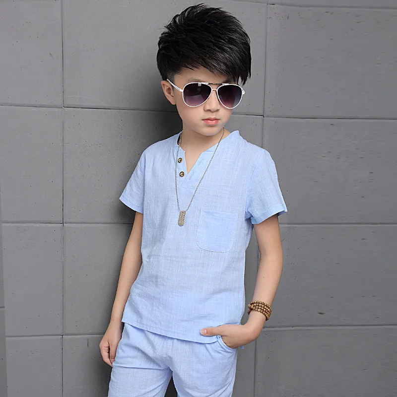 Summer Boys Clothing Set Teenage Kids Tracksuit Cotton Short Sleeve T Shirt &amp Pants Casual 8 9 10 11 12 Years Child Boy Clothes | Детская