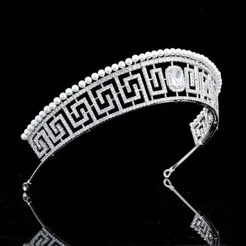 Тиары и короны с циркониевым жемчугом диадемы принцессы королевы женские