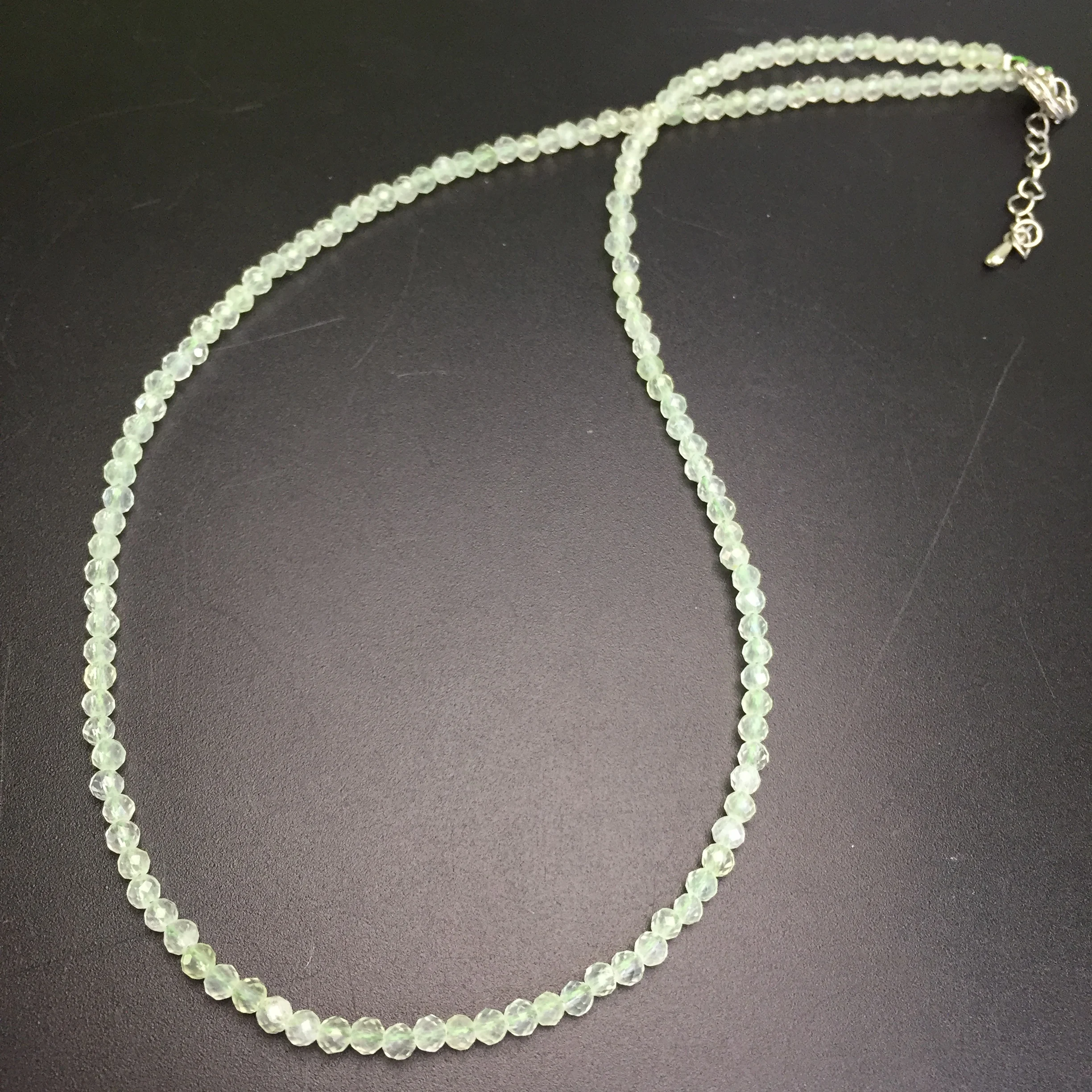 

Faceted Prehnite Necklace Adjustable Gemstones Natural Healing Stones Beaded Women for DIY Jewelry Making Design Factory Price