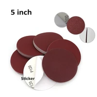 5 125mm back glue sticker sandpaper red dry abrasive sanding disc 40 60 80 100 120 150 180 2000 grit