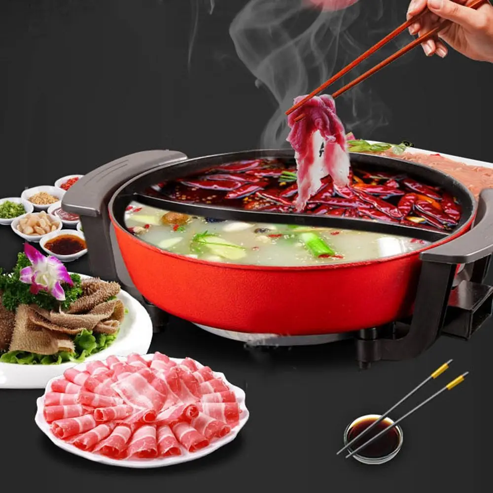 

Indoor Home Kitchen 1300W 6L Smokeless Cookware Cookers Shabu Soup Pots Electric Hot Pot