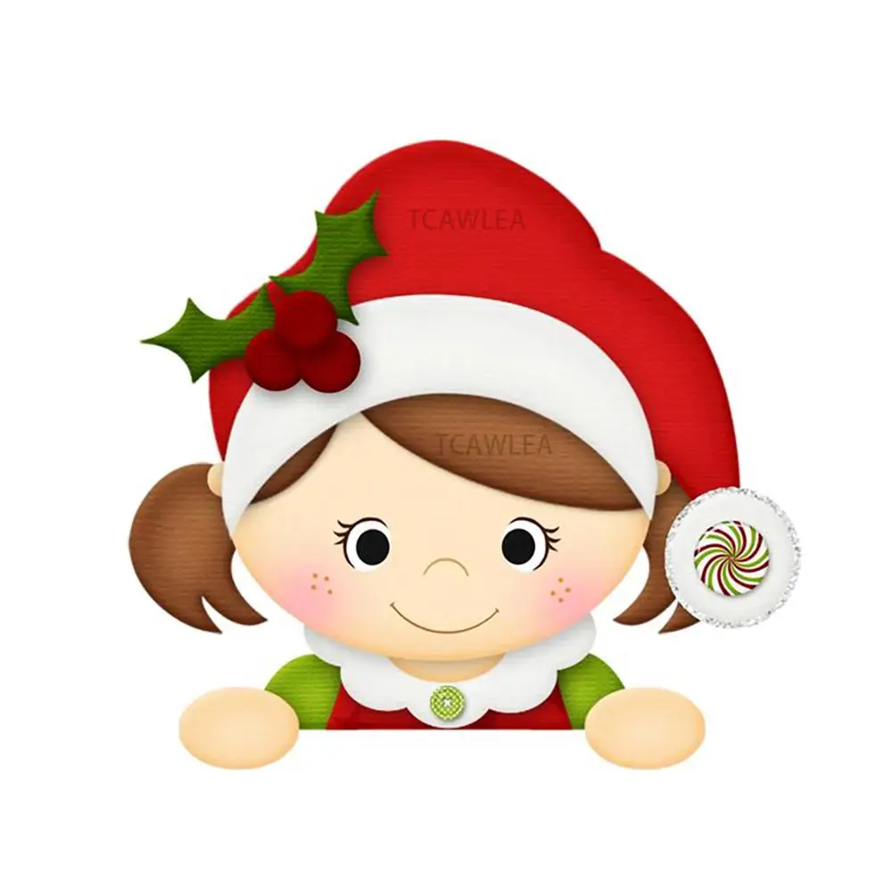 

Милые рождественские металлические Вырубные штампы Счастливая кукла трафарет для «сделай сам» Скрапбукинг карточка ремесло декоративное ...