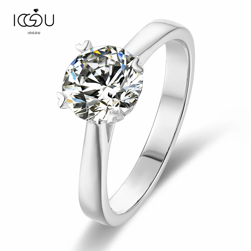 

Женское Обручальное Кольцо IOGOU, из серебра 100% пробы, с муассанитом, 1 карат