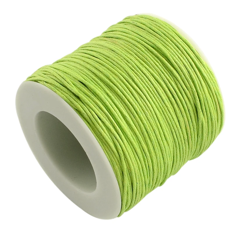 GreenYellow 100 ярдов/рулон вощеная нить хлопковый шнур 1 мм тканевый ремешок для ювелирных изделий Подходит для DIY браслета ожерелья Аксессуары для изготовления - Цвет: GreenYellow