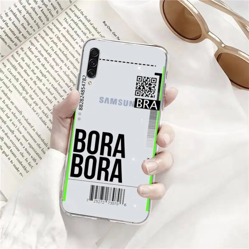 

Air ticket USA city Phone Case Transparent for Samsung s9 s10 s20 Huawei honor P20 P30 P40 xiaomi note mi 8 9 pro lite plus