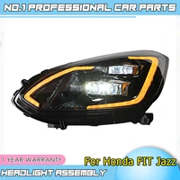 car accessories for headlights for honda fit jazz led headlight 2021 head lamp drl signal projector lens automotive accessories