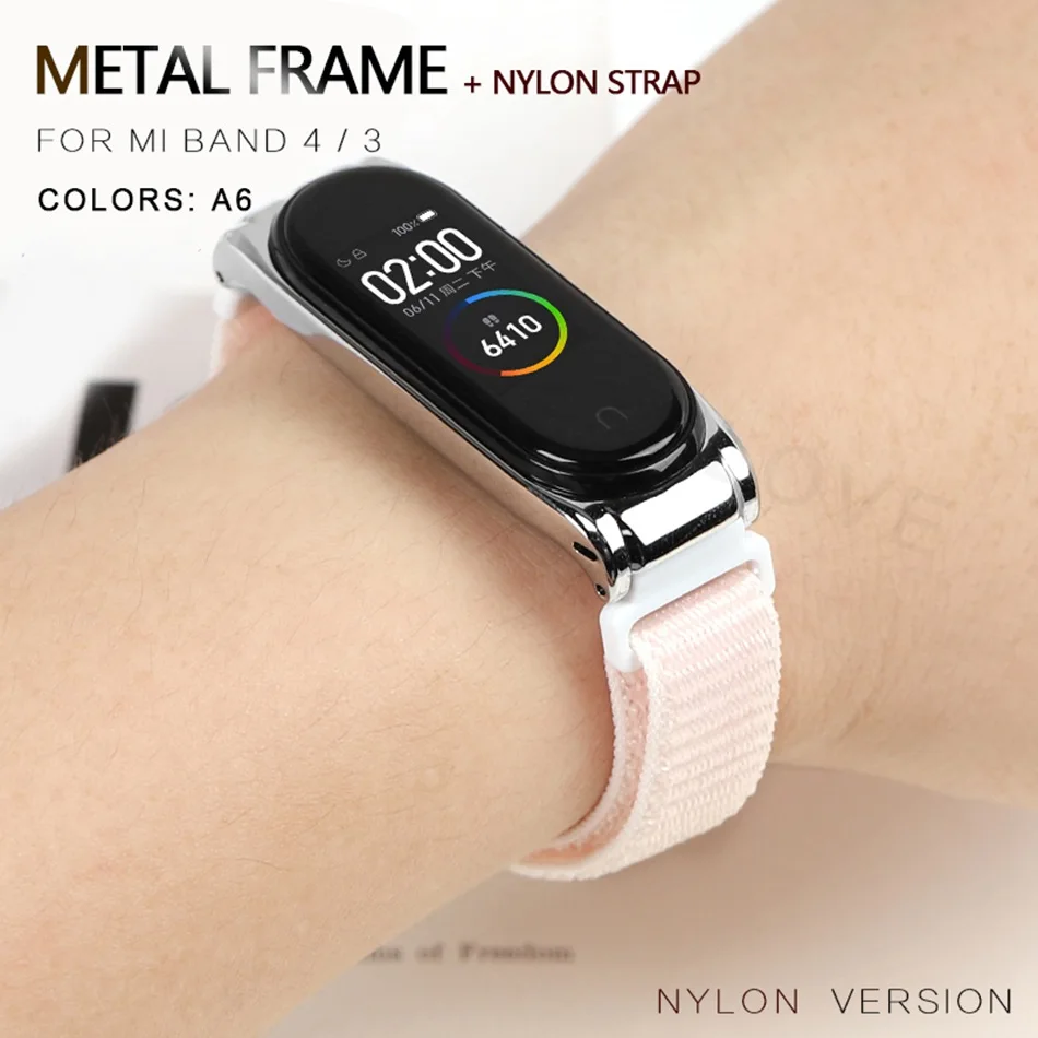 Nylon 020A6 Протектор/браслет mi band 3 4 ремешок для Xiaomi mi band 4 3 браслет/ремешок для mi Band 4 3 ремешок металлический/нейлоновый браслет ремень - Цвет: Nylon 020A6