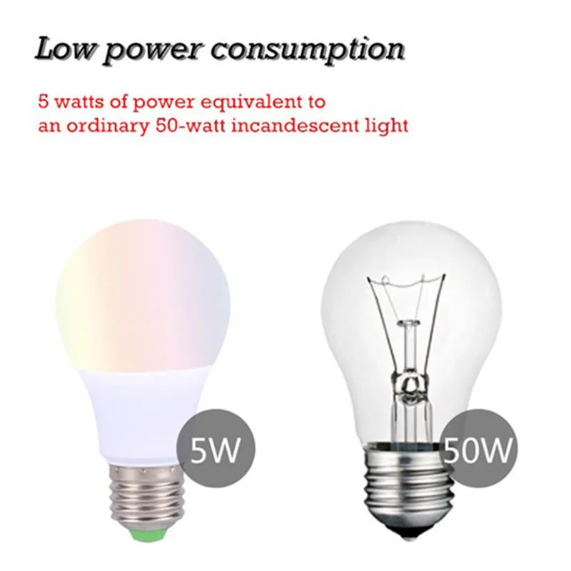 E27 RGBW Белый Умный светильник лампа 3W 5W 10W 15W светодиодные лампы 85-265V Цвет изменение