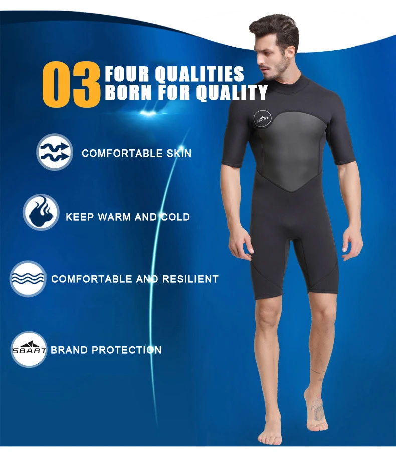 Для Мужчин's Rashgua 2 мм неопрена короткий рукав гидрокостюм мужчин летний