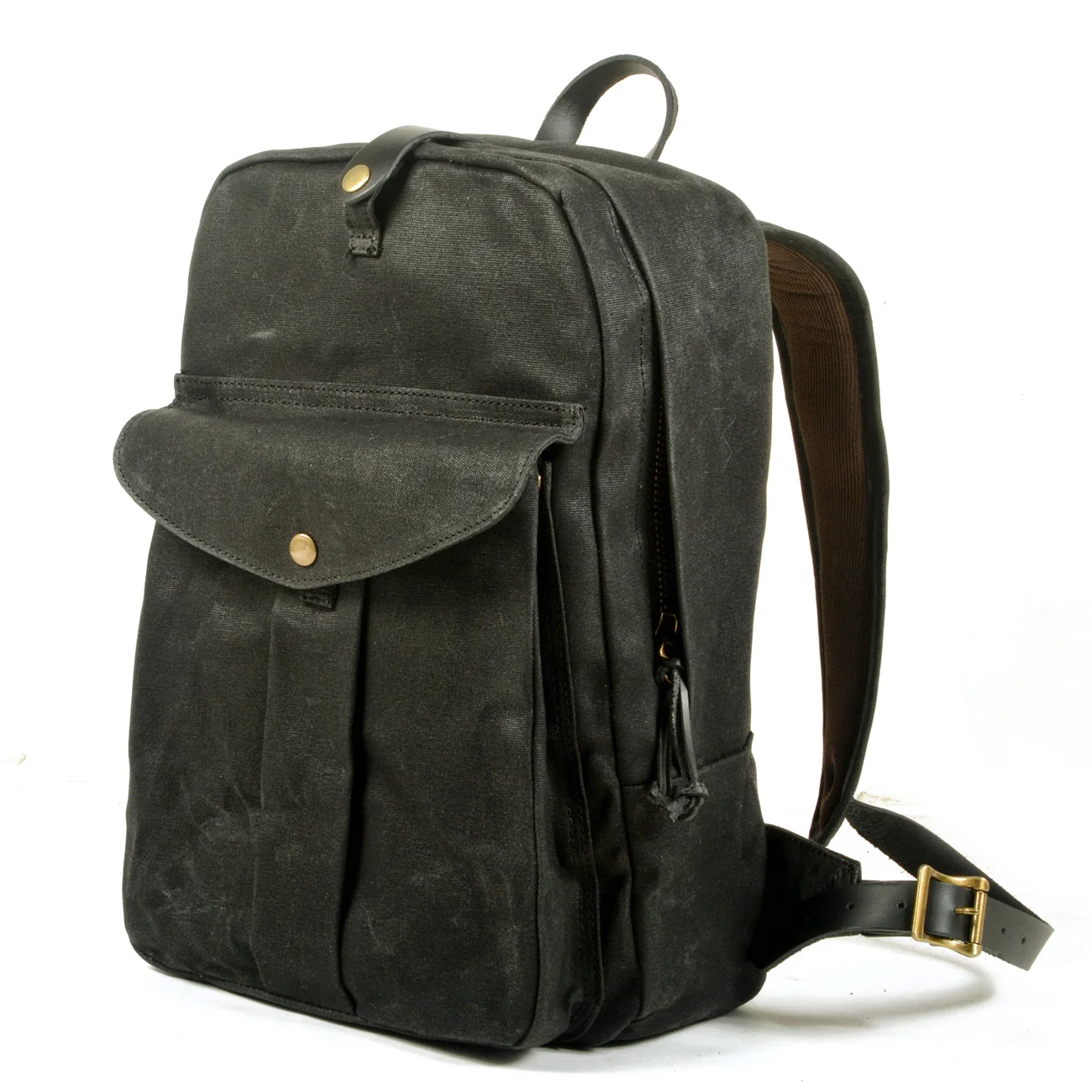 

Retro waterproof oil wax canvas backpack unisex computer travel school bag outdoor mountaineering bag hiking backpack