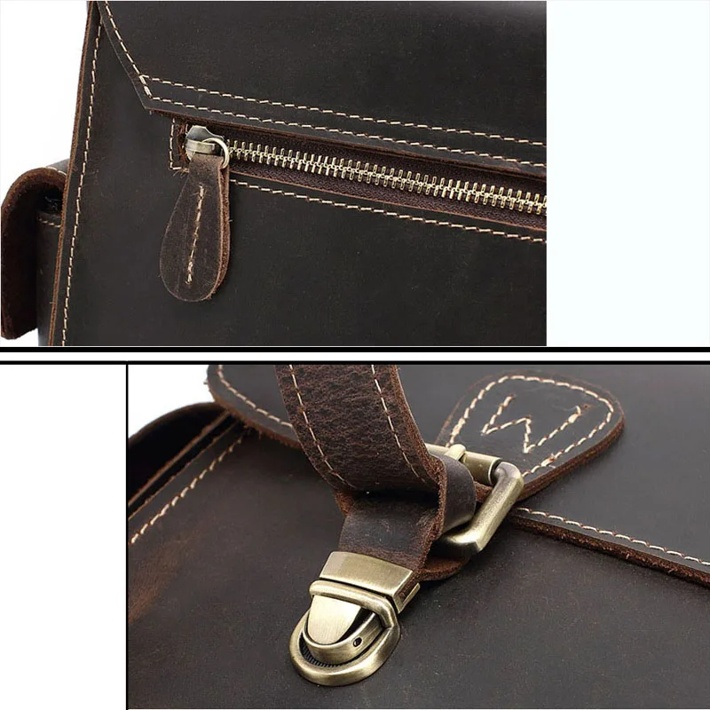 Мужская сумка-Кроссбоди из натуральной воловьей кожи 12 5 дюйма винтажная сумка