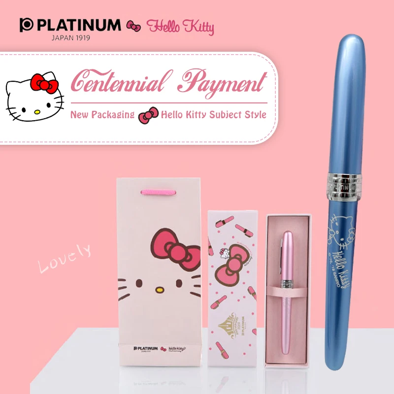 Кавайная перьевая ручка Hellokitty оригинальный Платиновый Набор ручек канцелярские