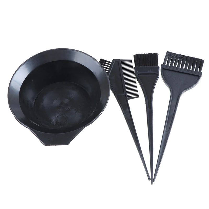 

4Pcs/set Hair Color Dye Bowl Comb Brushes Tool Kit Hair Dyeing Tools Salon Hairdressing Styling Tint DIY Tool