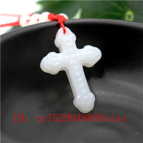 Натуральный китайский белый нефритовый крест кулон агат ожерелье Модные