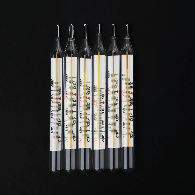 

1pc Body Temperature Measurement Device Armpit Glass Mercury Mercury Plastic Thermometer Home Health Care Large Screen