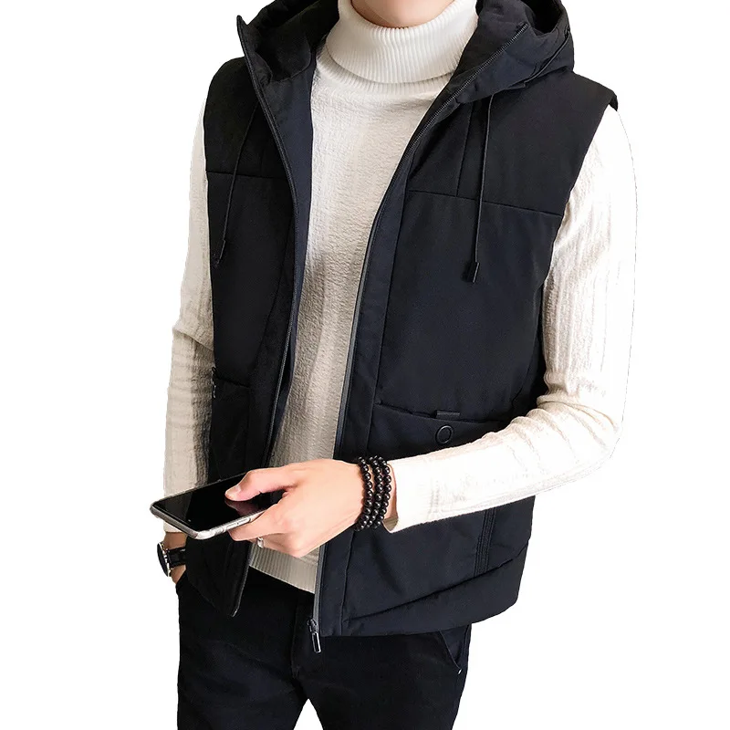 

Men's autumn and winter down cotton vest vest thick vest jacket winter warmth tide brand men's waistcoat