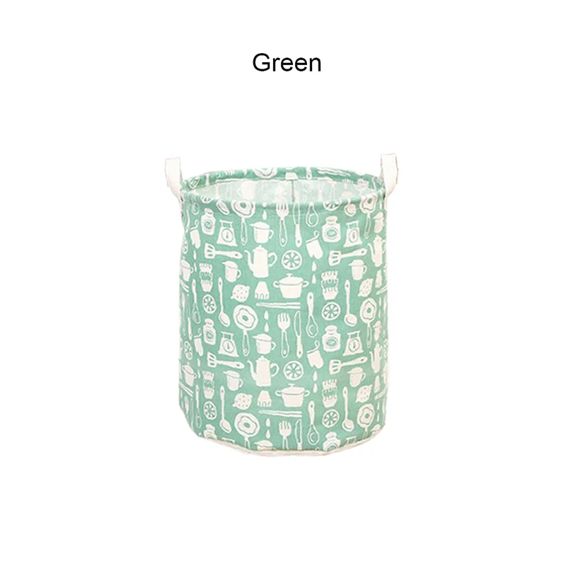 Green Новая Корзина для белья мультфильм хлопок белье водонепроницаемый складной ящик для хранения одежды/корзина/ведро детские игрушки Органайзер контейнер - Color: Green