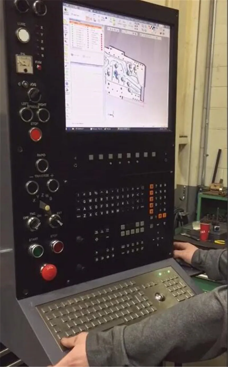 Full Size 107 Keys Industrial Metal Stainless Steel Keyboard with Trackball Mouse  and Numeric Keypad