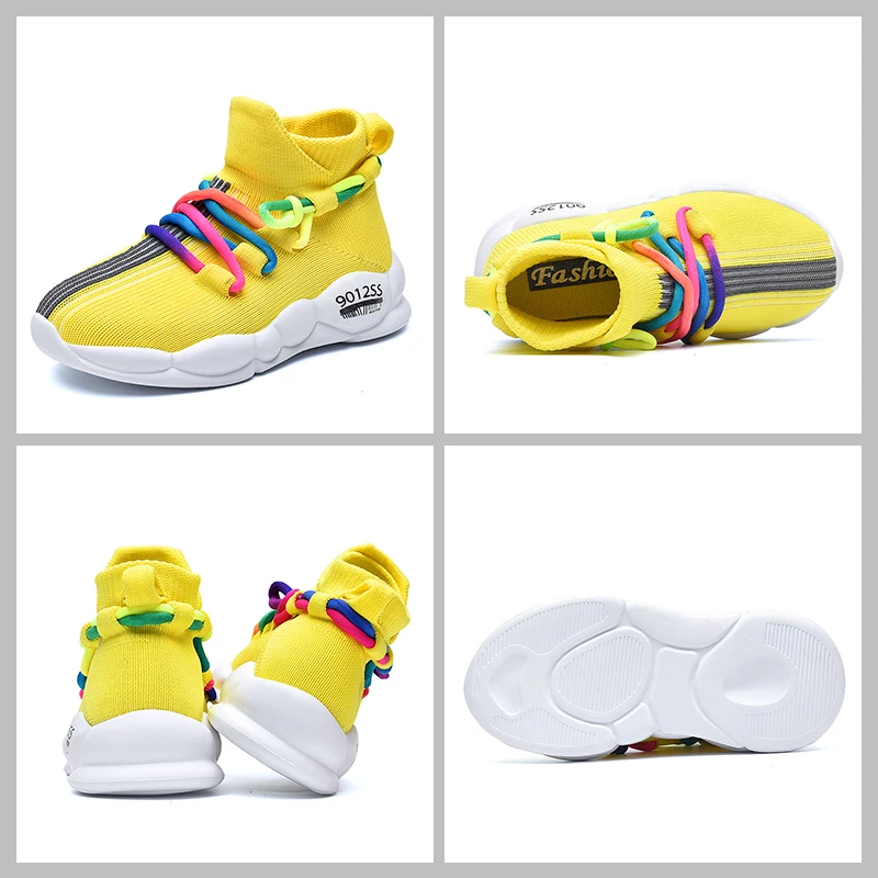 Дышащие детские кроссовки для мальчиков и девочек детская повседневная Вязаная