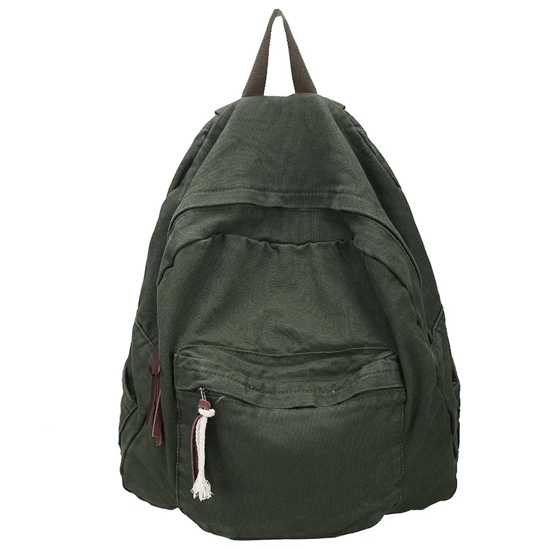 

Casual Backpack New Canvas Fashion Women Backpack Large Shoulder Bag Solid Color School Bag For Teenage Girls Rucksacks