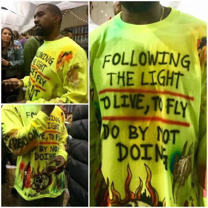 Толстовка Kanye West Wes Lang Merch Line худи 2019 унисекс толстовка с длинным рукавом Уличная
