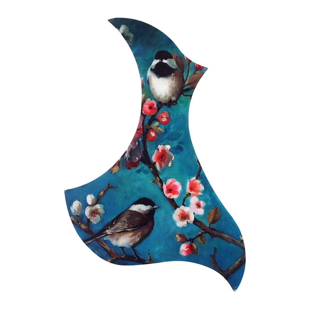 

Acoustic Guitar Pickguard Scratch Plate Parts Flower and Bird Painting