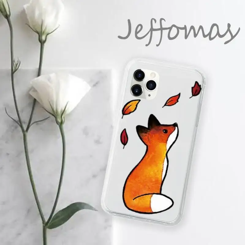 

Anime funny foxs lovely cute Phone Case Transparent for iPhone 11 12 mini pro XS MAX 8 7 6 6S Plus X 5S SE 2020 XR