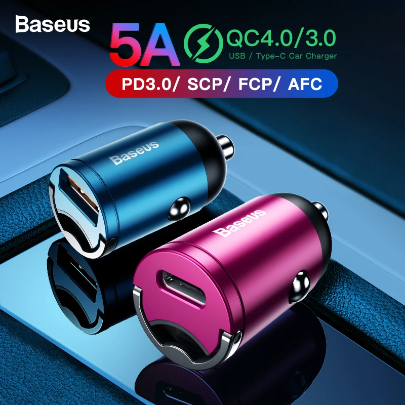Baseus Quick Charge 4 0 3 USB Автомобильное зарядное устройство для iPhone 11 Pro Max Huawei P30 QC4.0 QC3.0 QC 5A