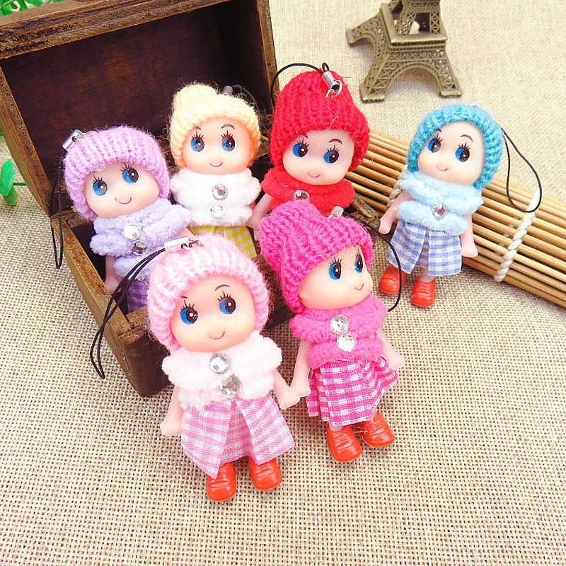 Клетчатая юбка милая кукла подвеска в виде ключа подарок на день рождения