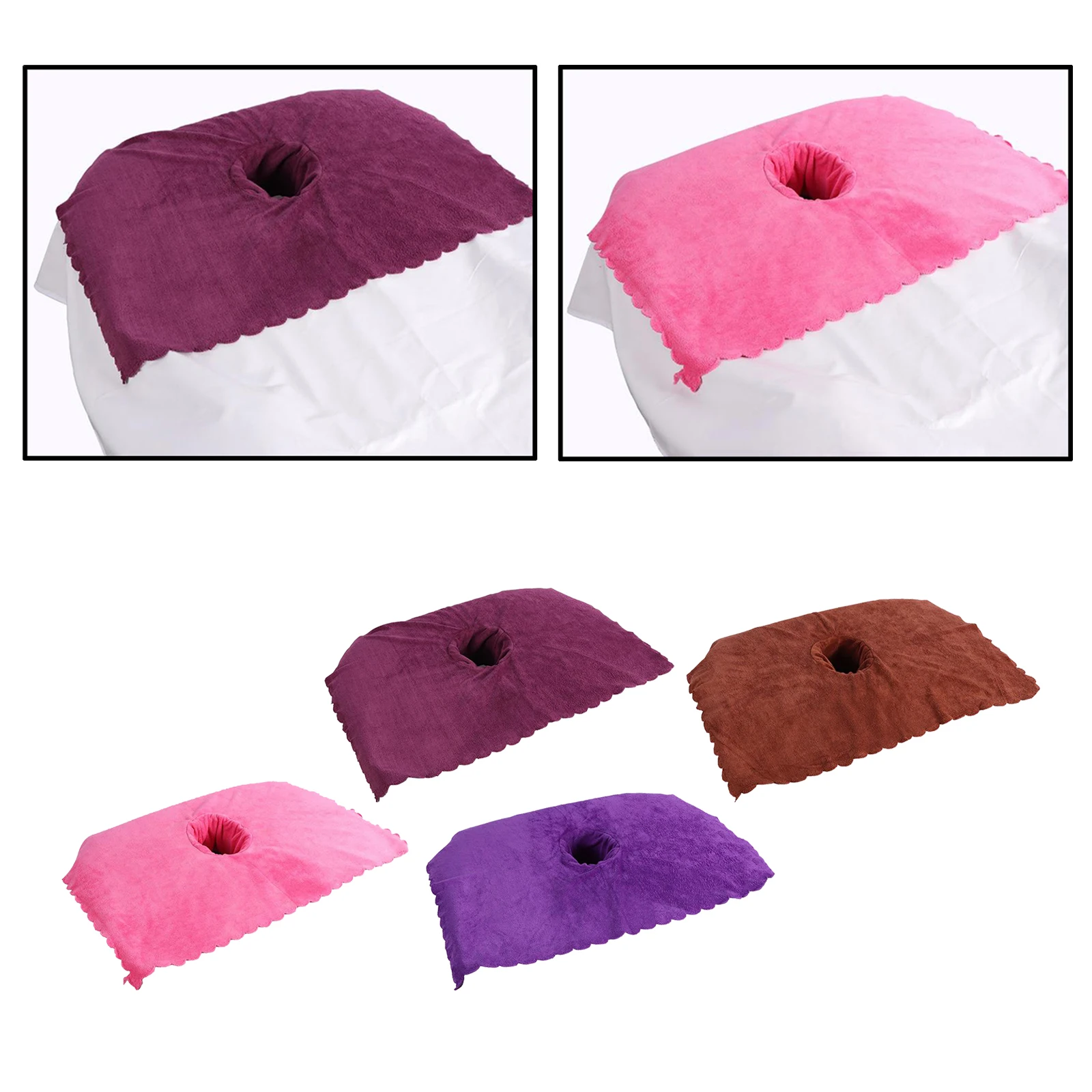 

Cotton Ultra Soft Coral Velvet Face Hole Towel for Beauty Salon Massage Bed
