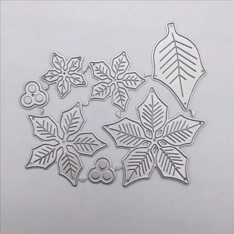 Poinsettia Flowers Wedding Metal Cutting Dies Stencil for DIY Scrapbooking album Decorative Embossing Craft Cut Paper Cards Tool | Дом и сад